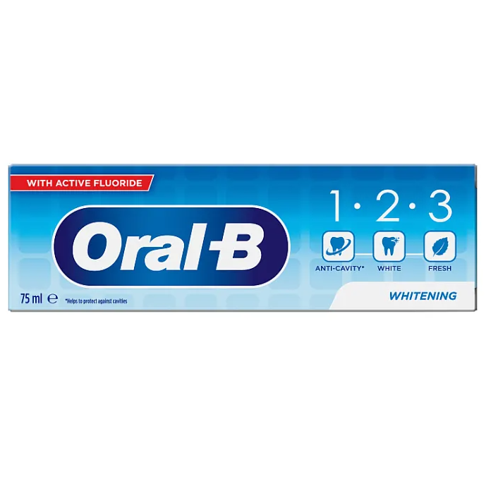 Oral-B Tandpasta 1-2-3 Whitening 75 ml (Nieuwe verpakking)