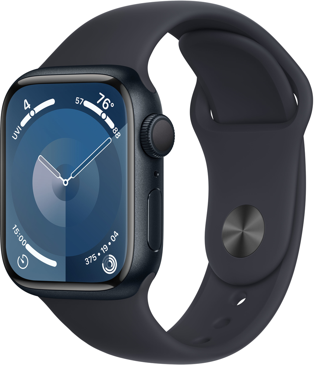 Apple Watch S9 (41mm/ GPS) - Midnight Aluminum Case with Midnight Sport Band (Small/Medium)