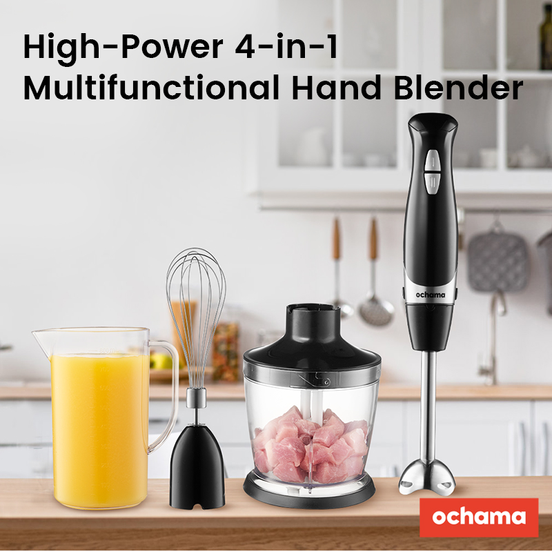 ochama Hand Blender. 4 in 1 Multifunctional， 600W