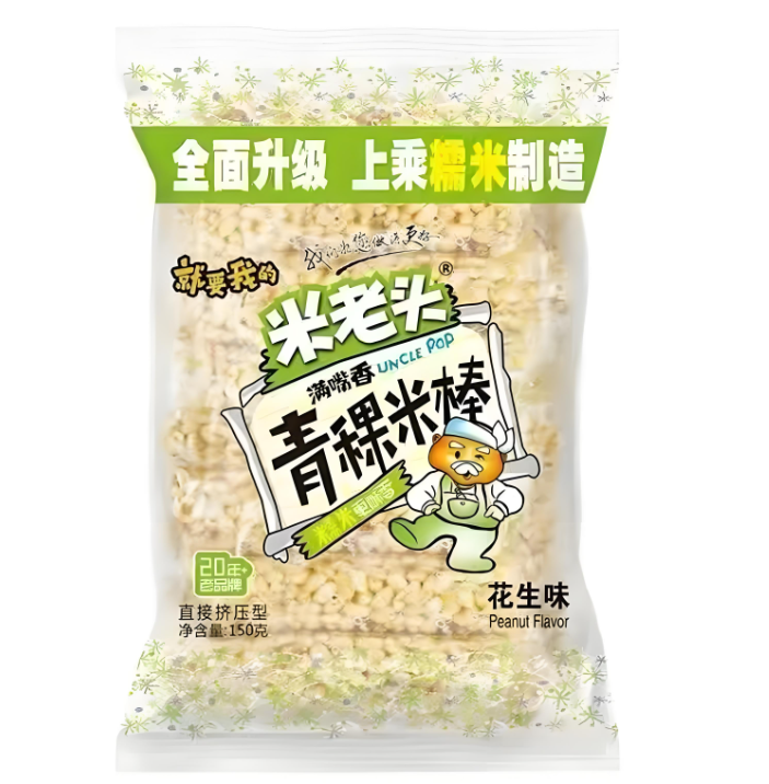 Mi Laotou Gerst Rijstreep (Pinda smaak) 150G
