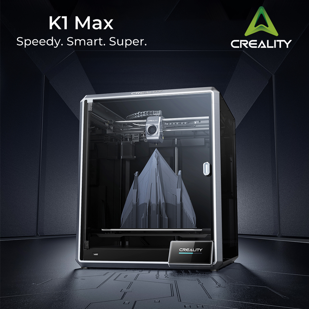 Creality K1 MAX 3D-printer | 600mm/s afdruksnelheid | 300°C hoge-temperatuuruitlaat | Directe extrusie | Dubbele Z-as | Stabiele kubusframe | Handmatige automatische niveau-inrichting | Bouwvolume van 11,81x11,81x11,81 inch