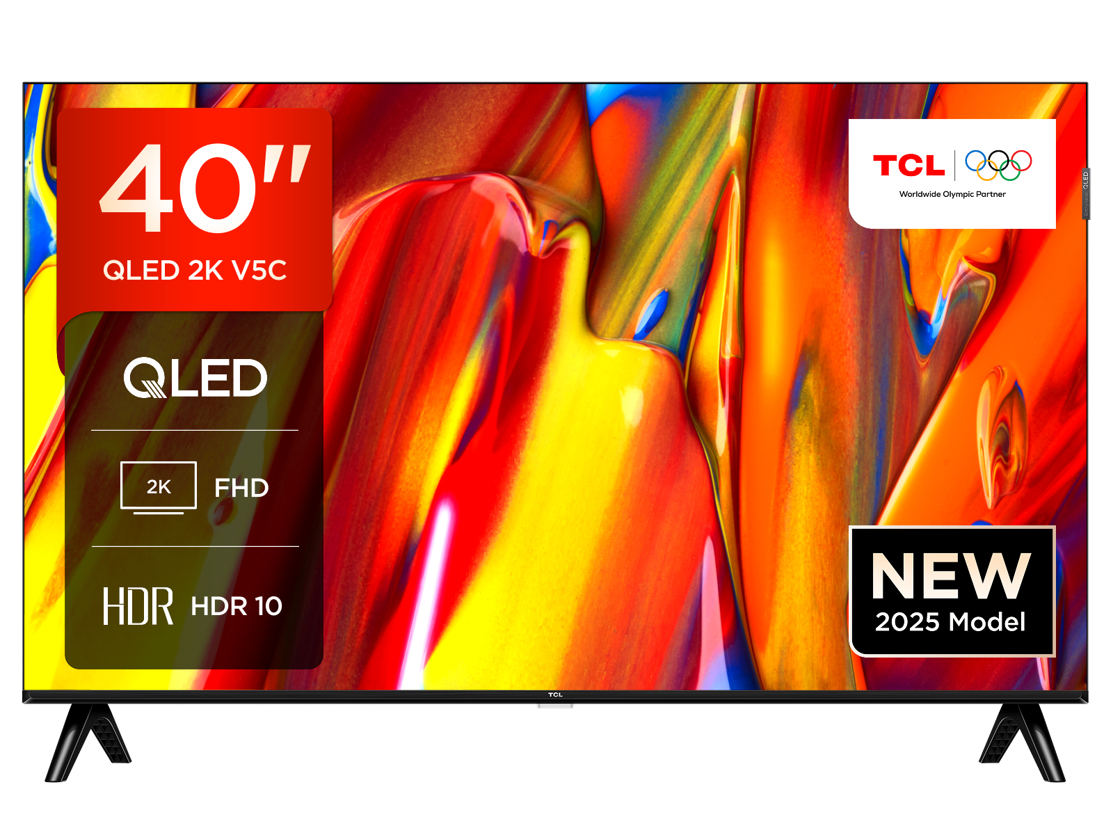 TCL 40V5C 40 Zoll Full HD Smart QLED Direct LED TV mit Android TV & HDR, kompatibel mit Google Cast & Google Home, schlichtes Design
