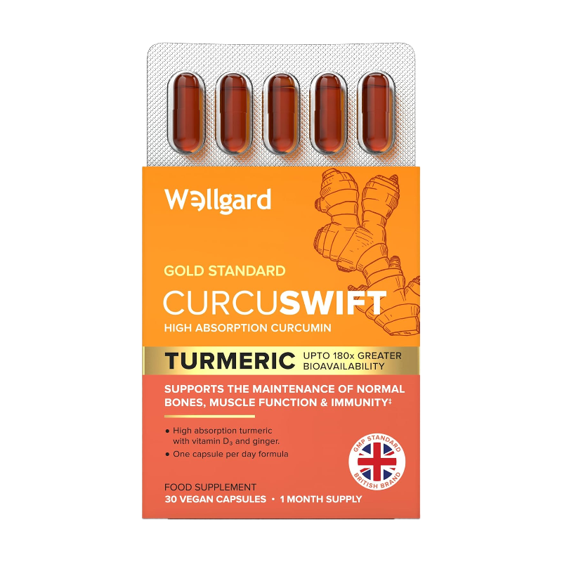 Wellgard Curcuswift with D3 & Ginger - 30 Vegan Capsules