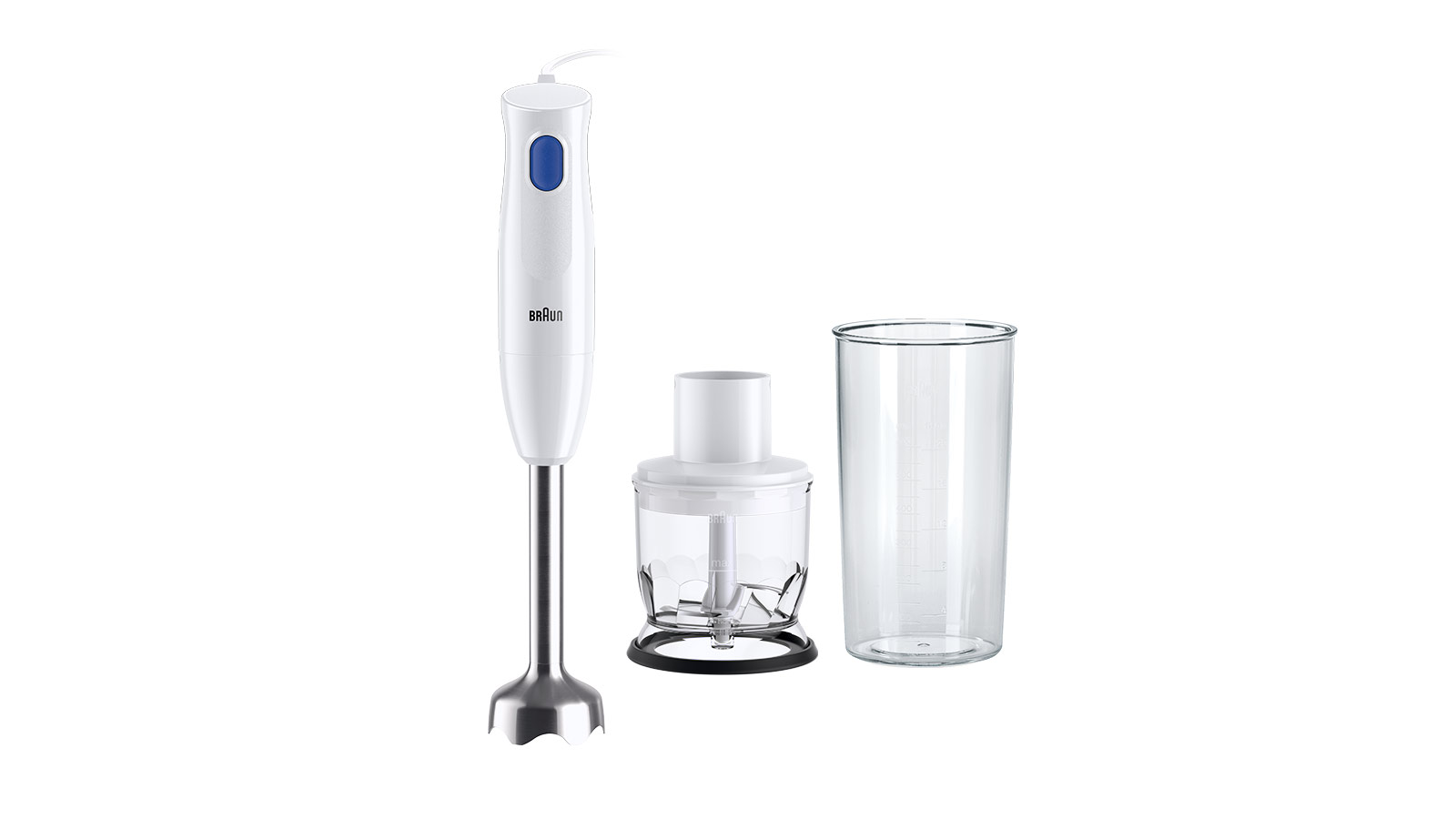 Braun Multiquick 1, Hand Blender, Beaker & Chopper, MQ10.201MWH