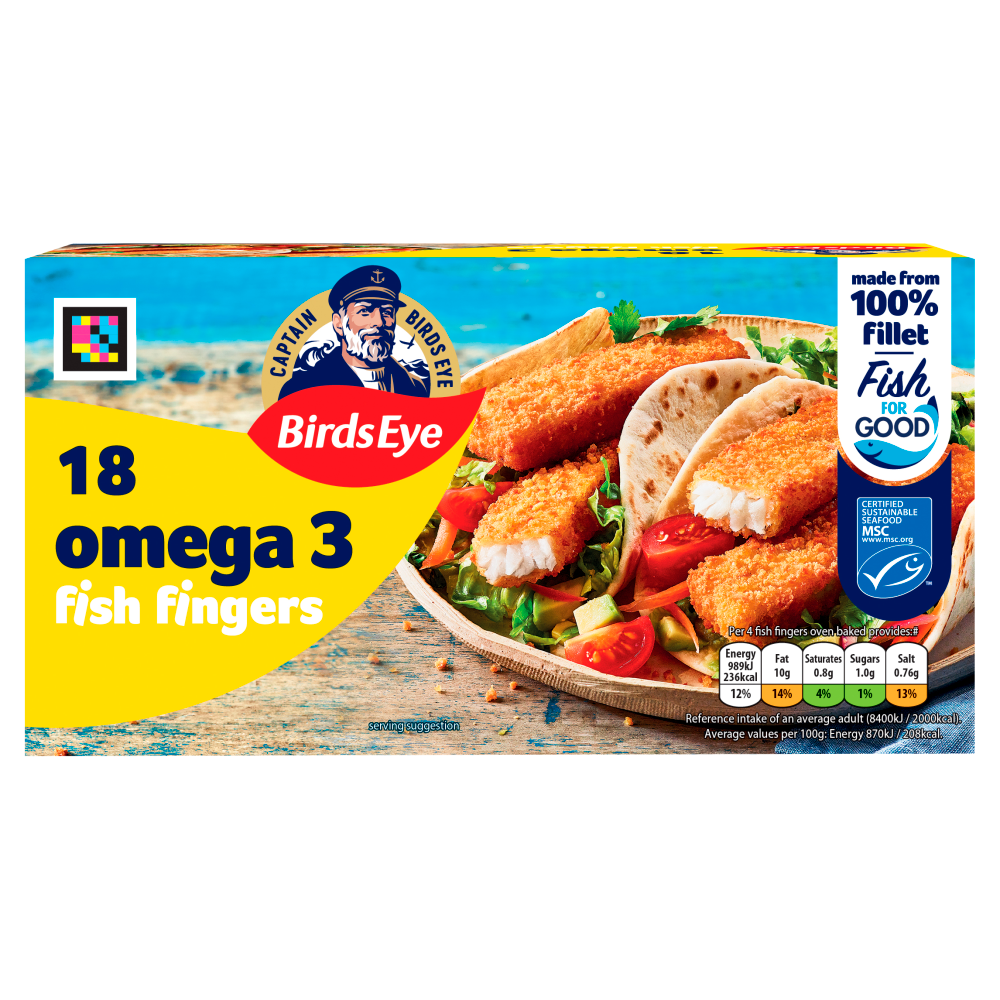 Birds Eye 18 Omega Fish Fingers 504g