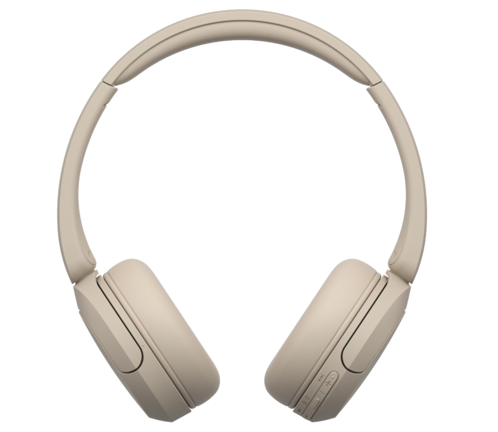 Sony WH-CH520 kabellose Bluetooth-Kopfhörer On-Ear, hohe Klangqualität, leichte Bauweise, bis zu 50 Stunden Akkulaufzeit, Schnellladefunktion, EQ, klare Sprachqualität, iOS & Android - Beige