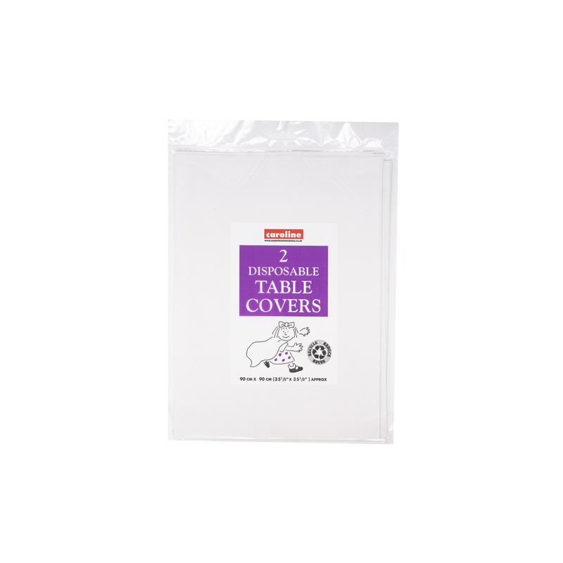 Caroline Tablecloth Paper Disposable Square White 90x90cm 2pcs