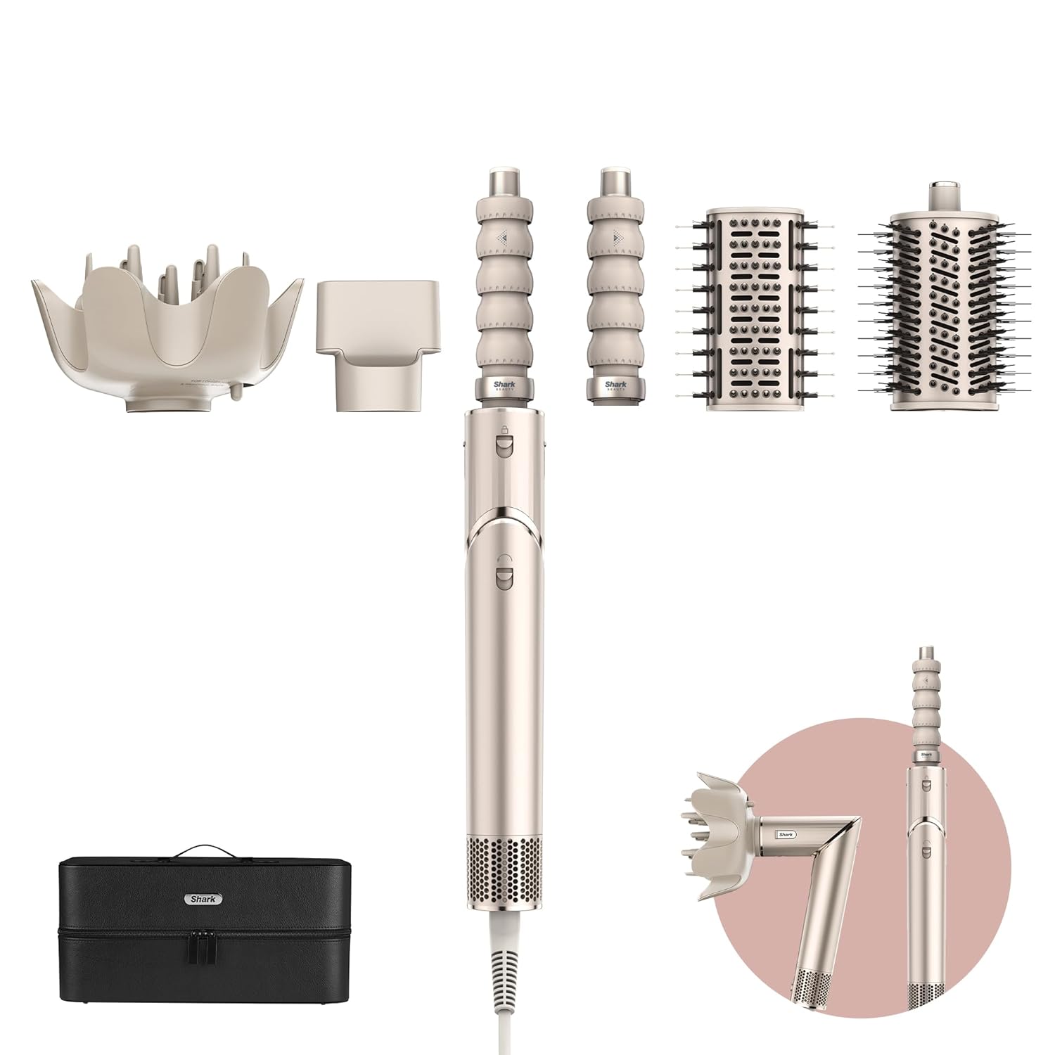 Shark FlexStyle Multi-Styler und Haartrockner, leistungsstarkes schnelles Trocknen, Styling für alle Haartypen, keine Hitzeschäden, leicht, kompakt