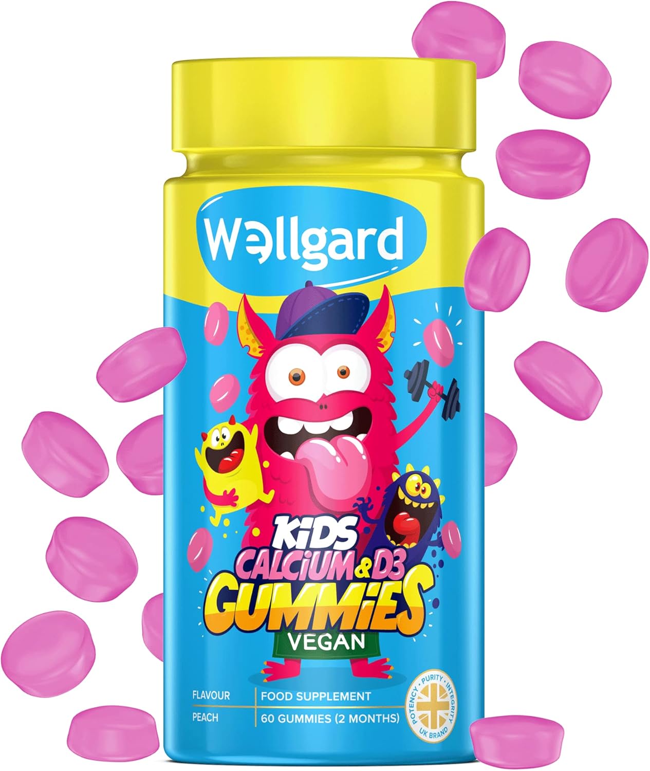 Wellgard Kids Vegan Calcium & Vitamin D3 - 60 Gummies