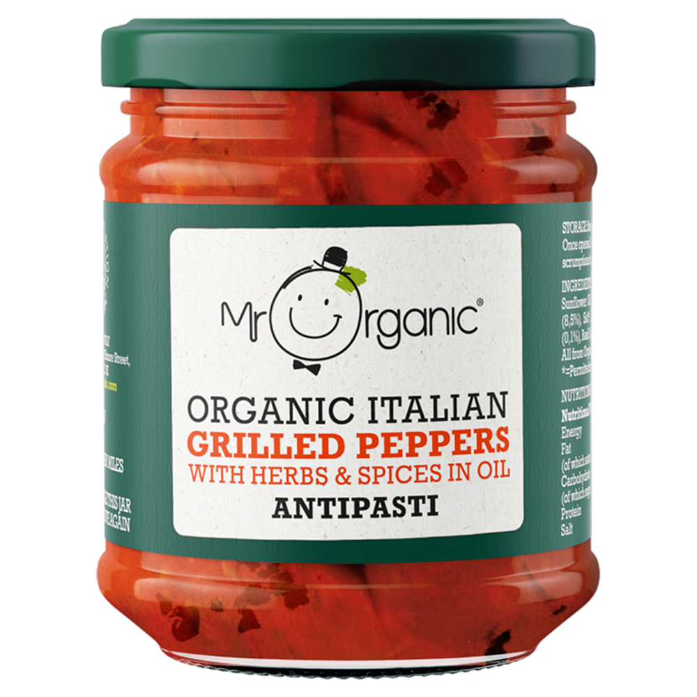 Mr Organic Organic Grilled Peppers Antipasti 190g