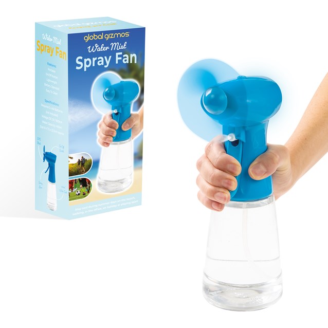 Handheld Water Mist Spray Fan - Blue, Portable, Lightweight, Battery operated - 40239