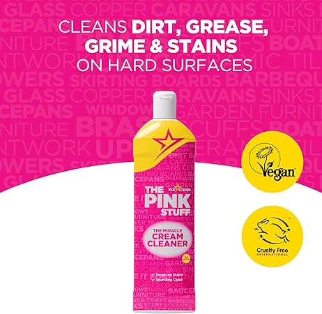 The Pink Stuff Reinigungsmilch, 0.5L – Vegan, mit natürlichen Partikeln, für verschiedene Oberflächen, ohne Schrubben und kratzfrei