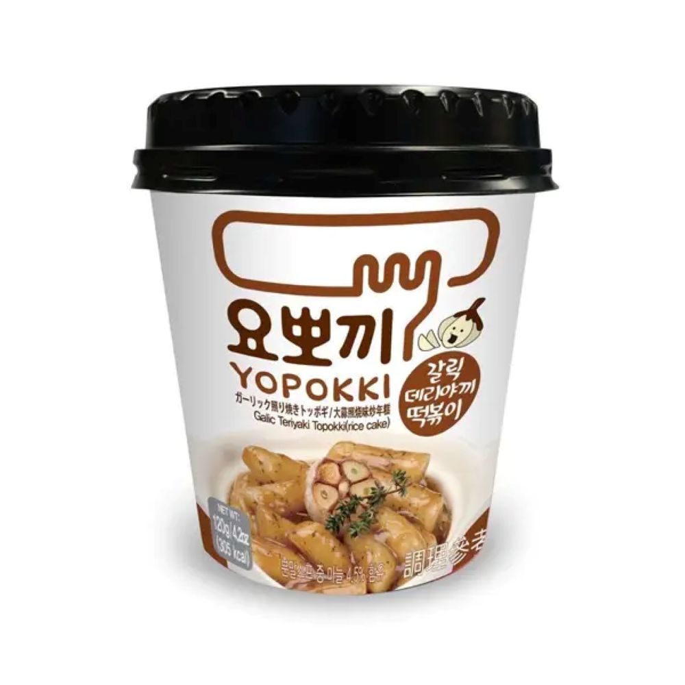 Yopokki Garlic Teriyaki Topokki 190g 即食蒜香燒肉味年糕杯