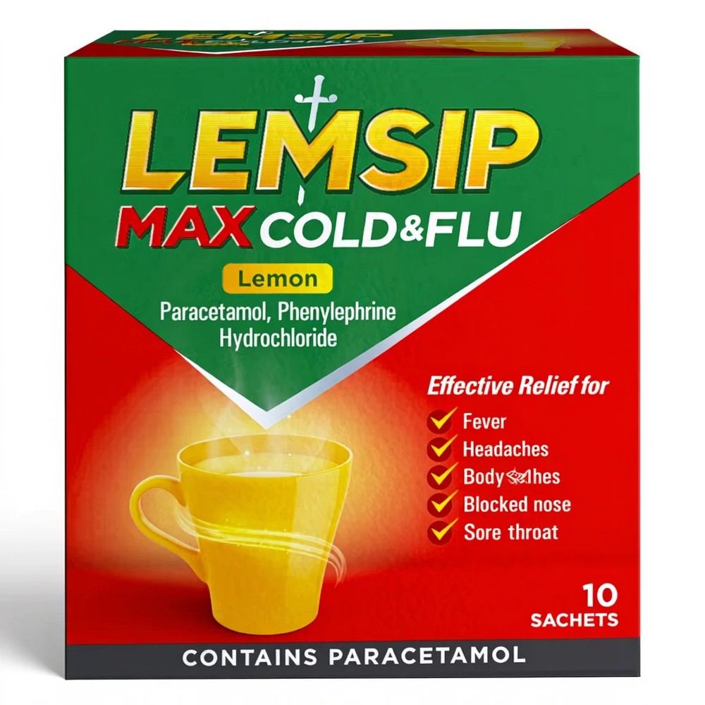 Lemsip Max Cold & Flu Lemon 10 Sachets