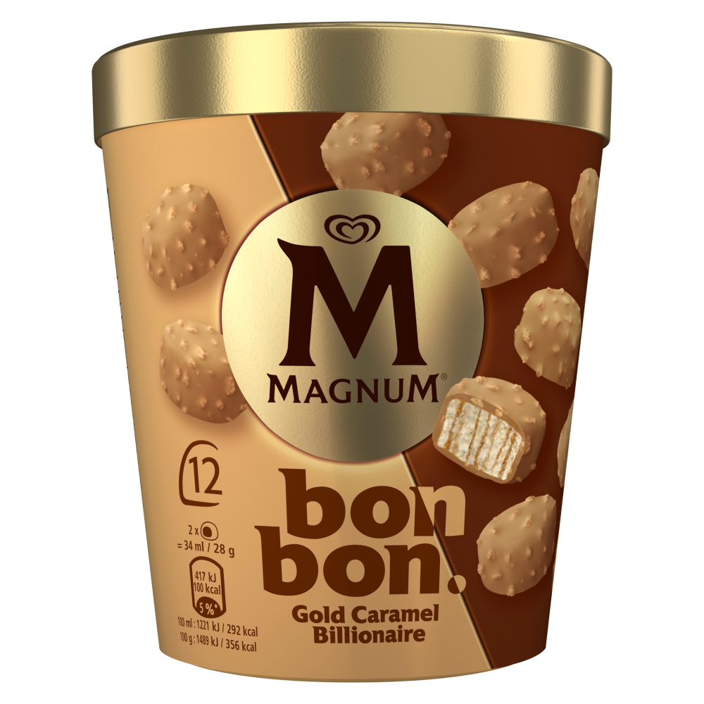 Magnum Bonbons Gold Caramel Billionaire 12 pack 204ml