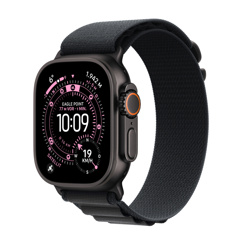 APPLE Watch Ultra 3 GPS + Cellular 49mm Black Titanium Case with Black Alpine Loop - Mediu