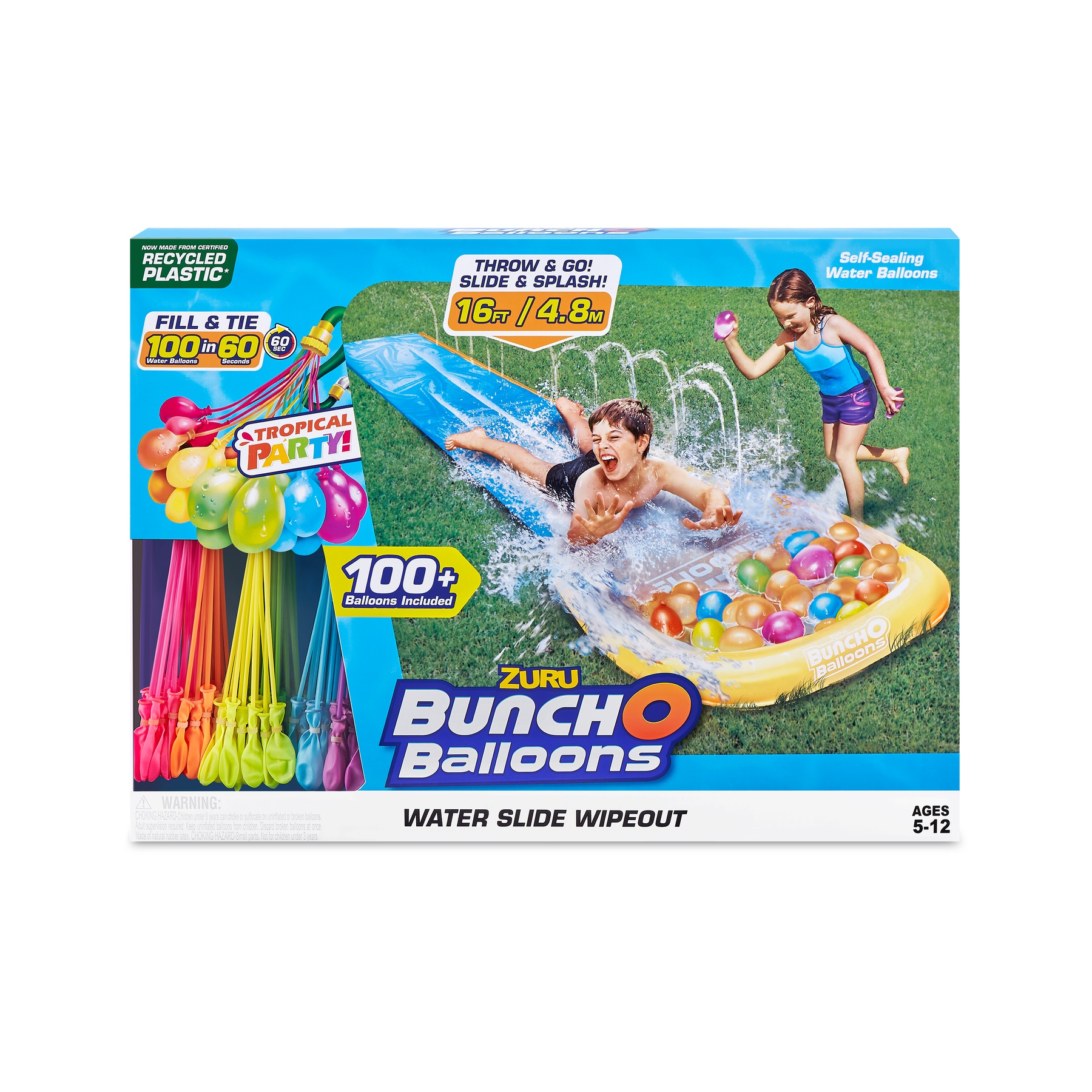 Bunch O Balloons Tropical Party Water Slide Wipeout