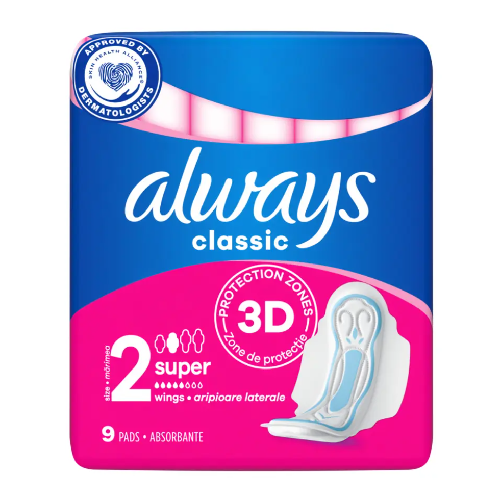 Altijd Klassieke Lange Hygiënische Doekjes (Maat 2) Vleugels X9