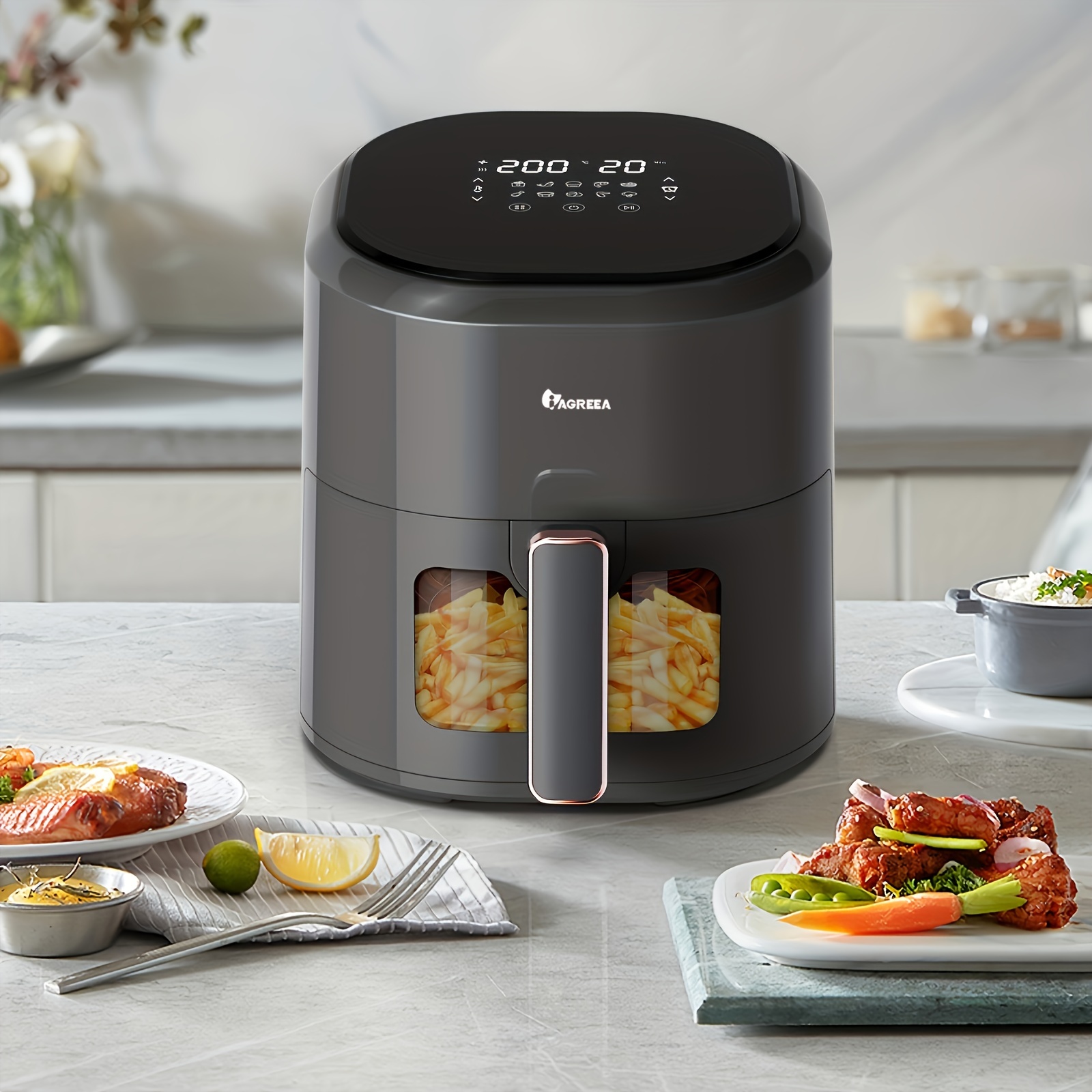 Iagreea 5QT Large Capacity Smart Air Fryer, 10 Functions PowerFailure Low Fat Roast