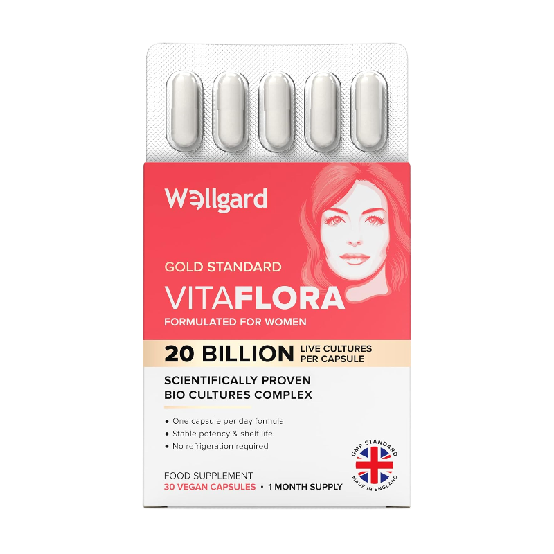 Wellgard Vitaflora 20 Billion CFU Probiotics For Women - 30 Vegan Capsules