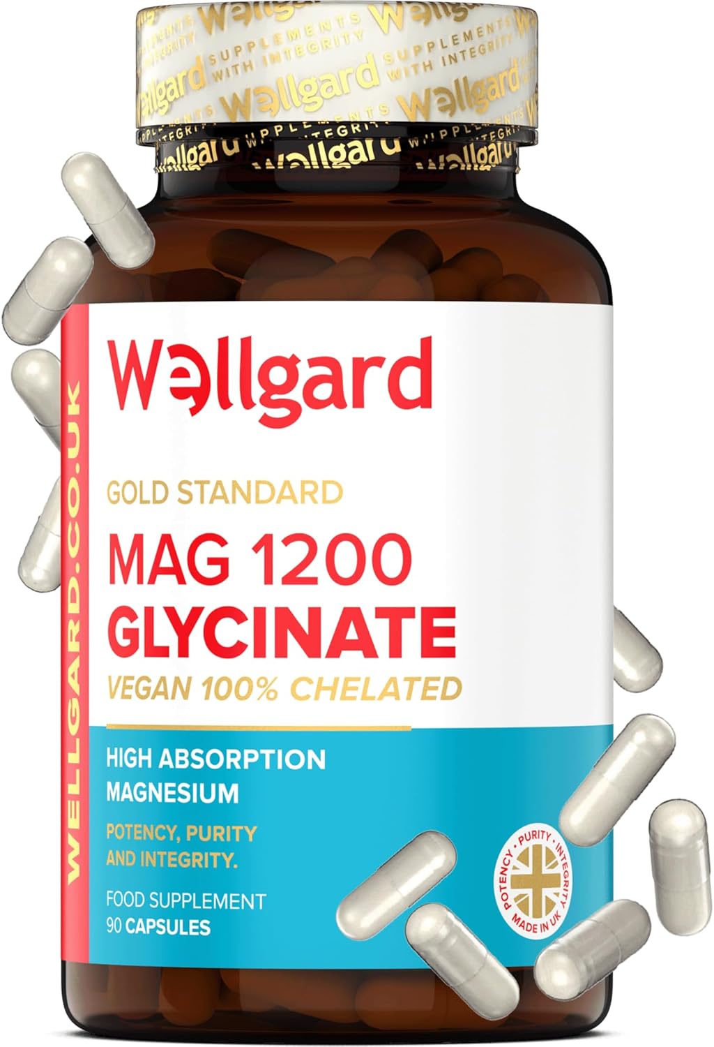 Wellgard Mag 1200 Bisglycinate - 90 Capsules