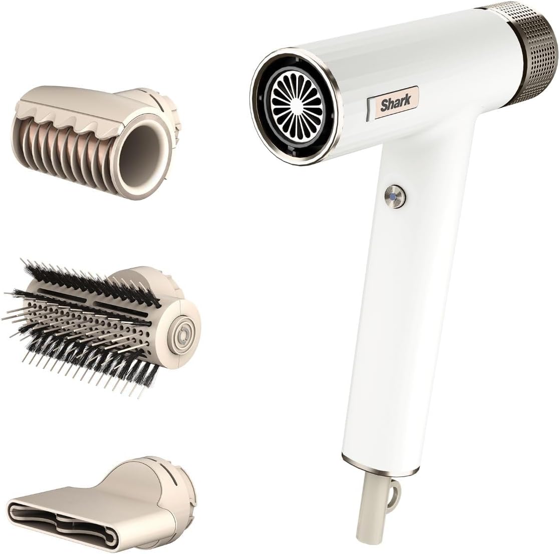Shark SpeedStyle Haartrockner & RapidGloss Finisher für Glattes & Welliges Haar, 3 Styler, Schnelles Trocknen, Glättet Abstehende Haare, Für Alle Haartypen, Keine Hitzeschäden, Ionen, Seide, HD333EU
