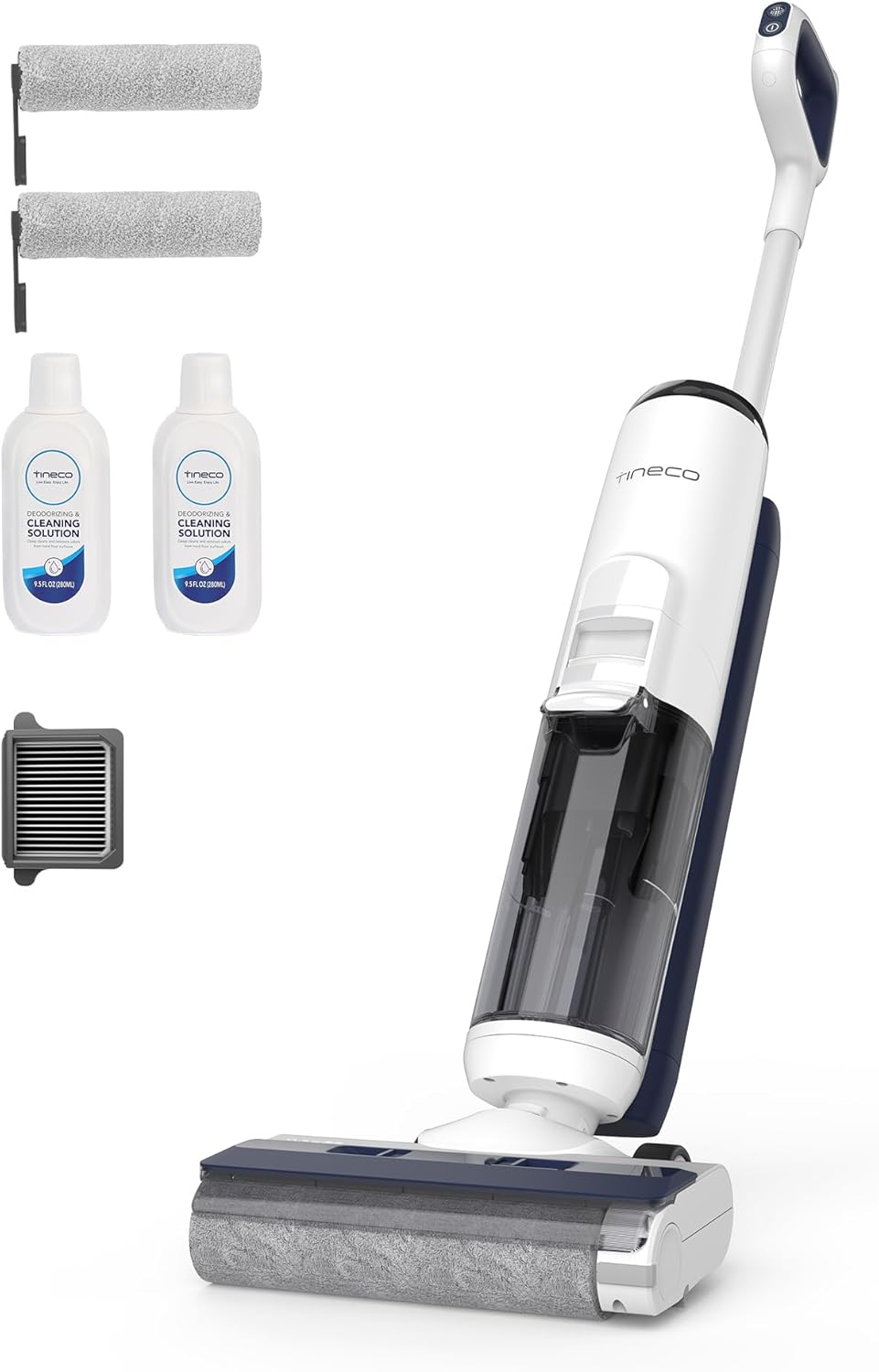 Tineco iFLOOR 5 Breeze complete Nass-/Trockensauger, Ein-Schritt-Reinigung für harte Böden, Kantenreinigung <0,5 cm, dreifache Akkulaufzeit, Selbstreinigung, leichtes kabelloses Saug- und Wischgerät, Blau