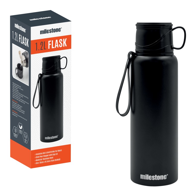 Milestone 1.2L Double Walled Stainless Steel Flask