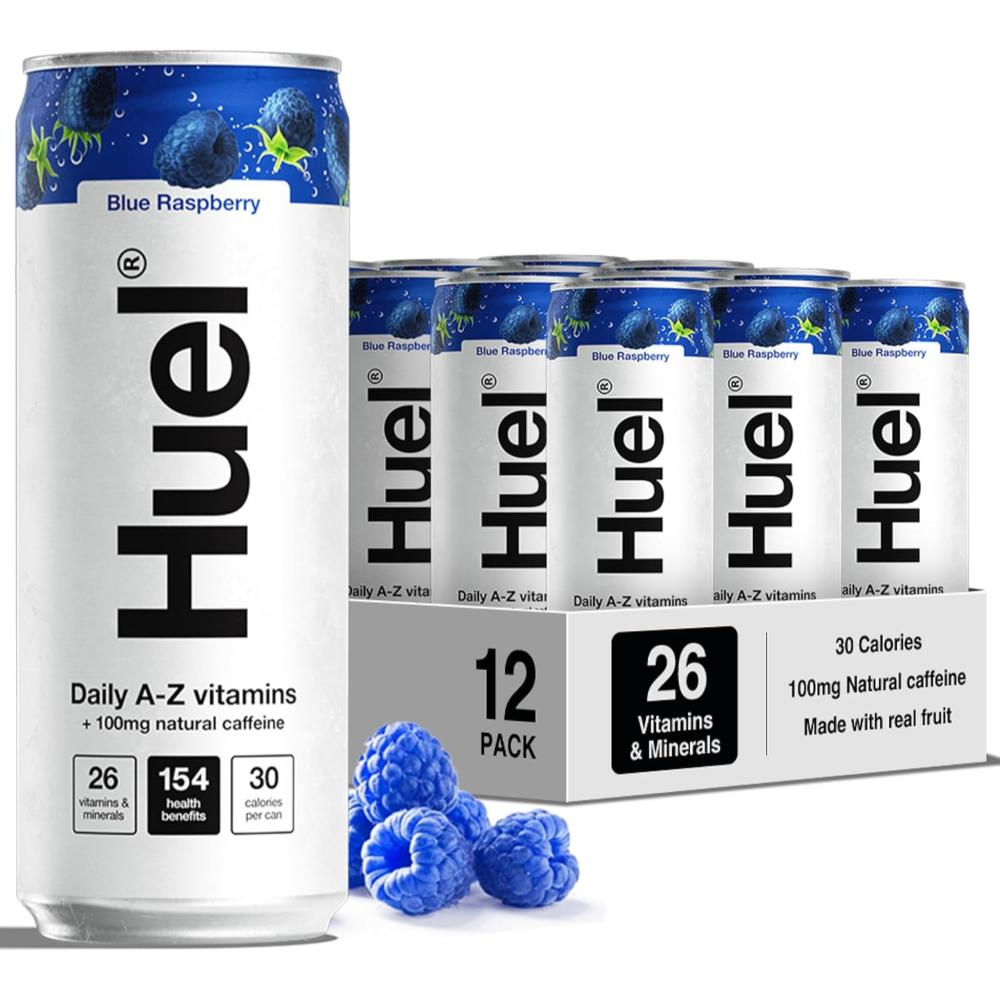 Huel Daily A-Z Vitamin, Energy Sparkling drink, 12*330ml, Blue Raspberry