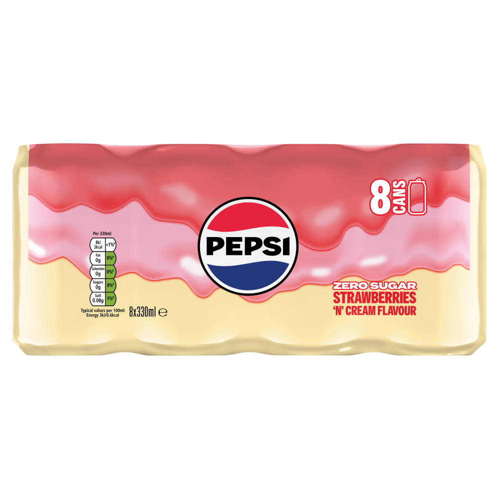 Pepsi Treats Strawberry & Cream 8 X 330ml