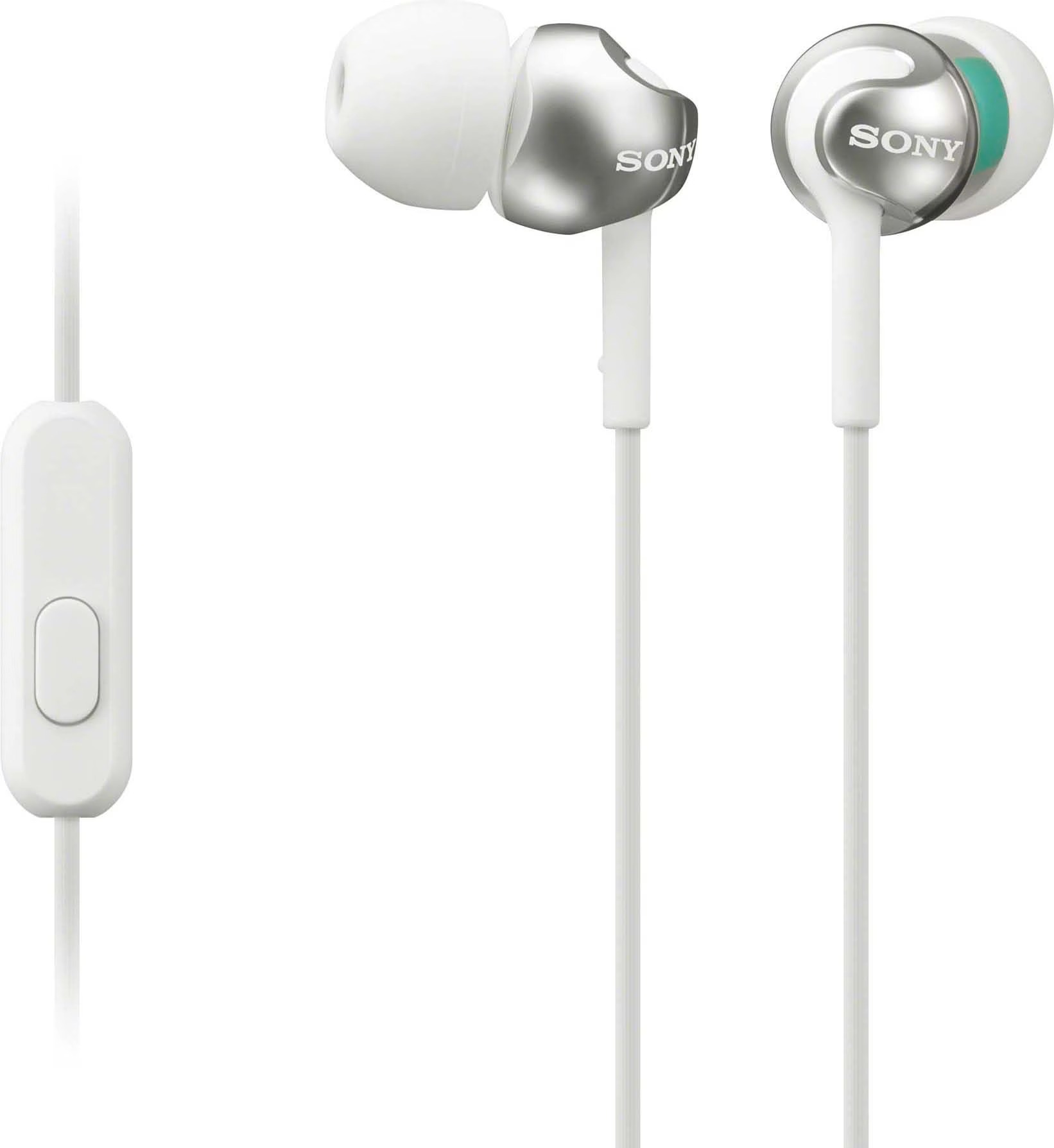 Sony MDREX110APW.CE7 Ohrhörer mit tiefem Bass, Smartphone-Steuerung und Mikrofon - Metallic Weiß