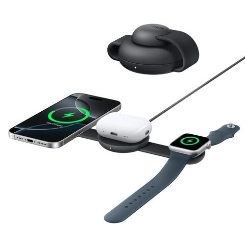 Anker MagGo Wireless Charging Station (3-in-1, Foldable Pad, Black)