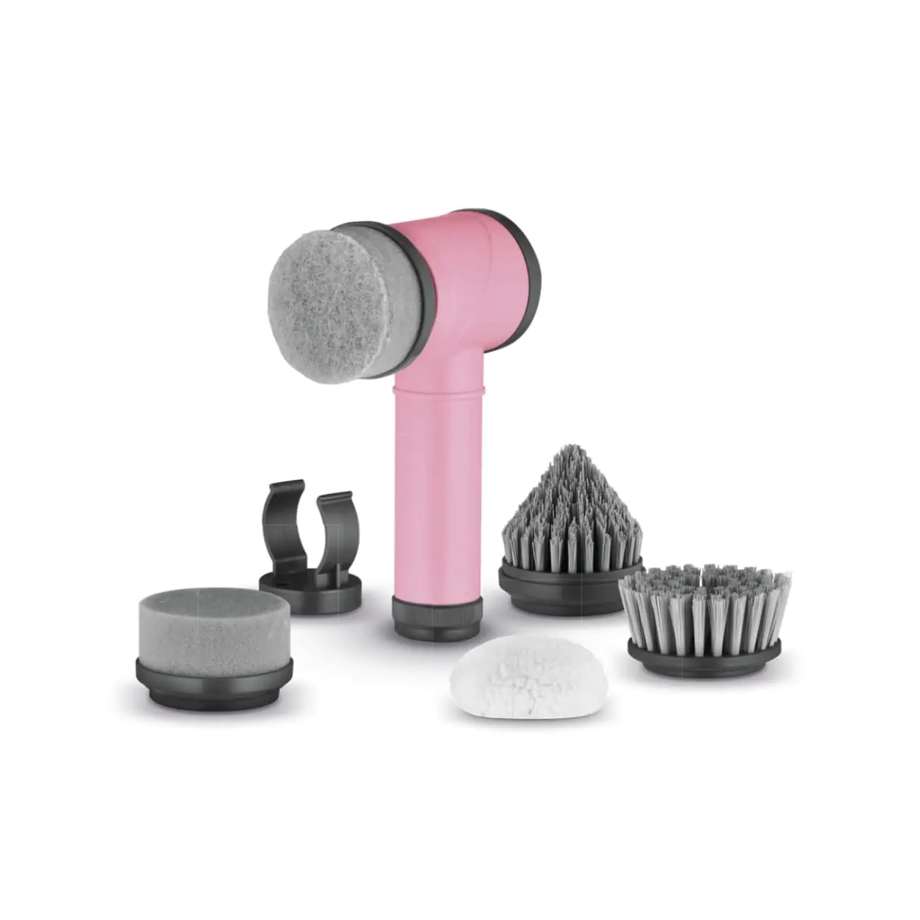 Swan X Lynsey 5-in-1 Cordless Spin Scrubber With Multiple Brush Heads, Pink | Brush | Joybuy