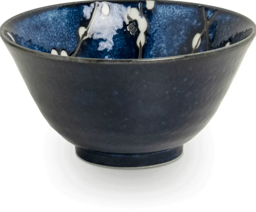 KOM Bol en céramique japonais KOM Edo motif fleur de cerisier bleu BOL Ø13cm*H7cm