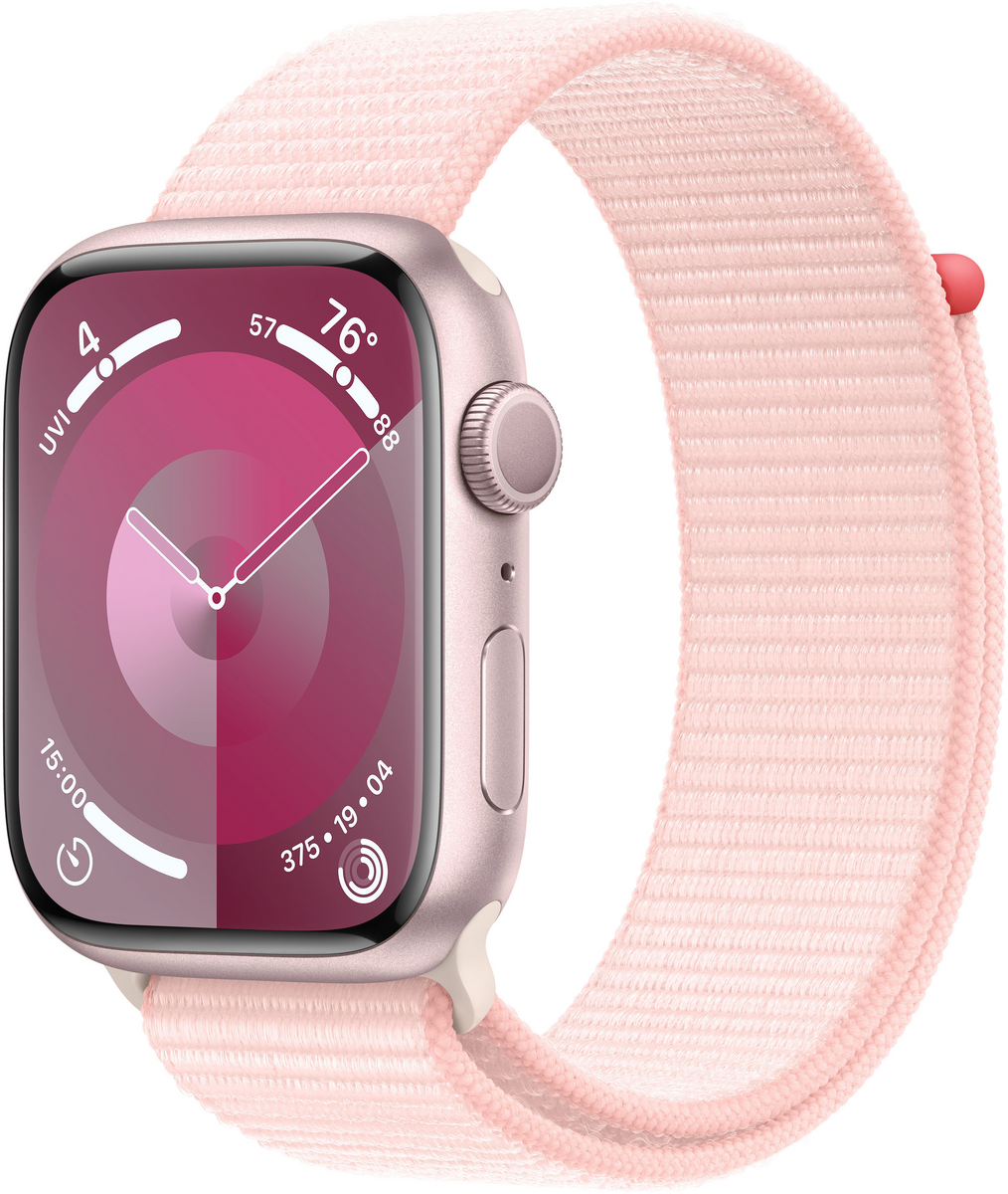 Apple Watch Series 9 (2023) - GPS - 41mm - Pink Aluminium Case w/ Light Pink Sport Loop