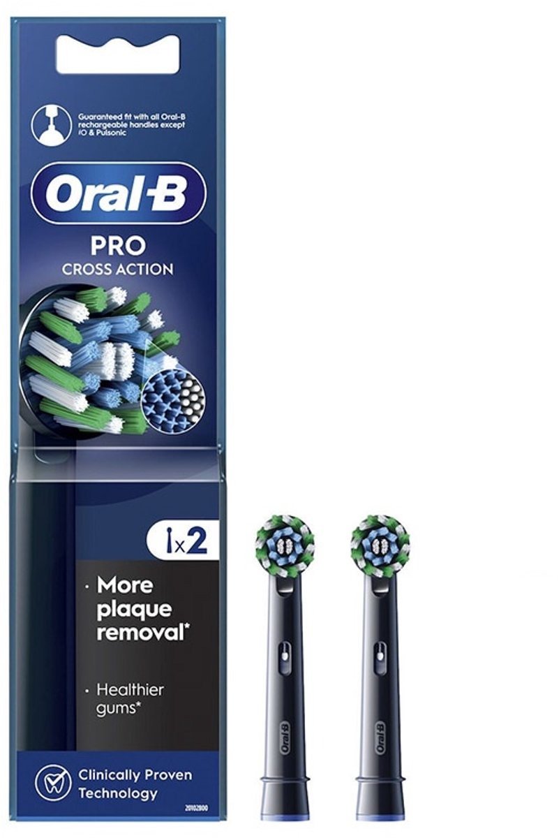 Oral B Bürstenköpfe 2 Stück Cross Action Schwarz