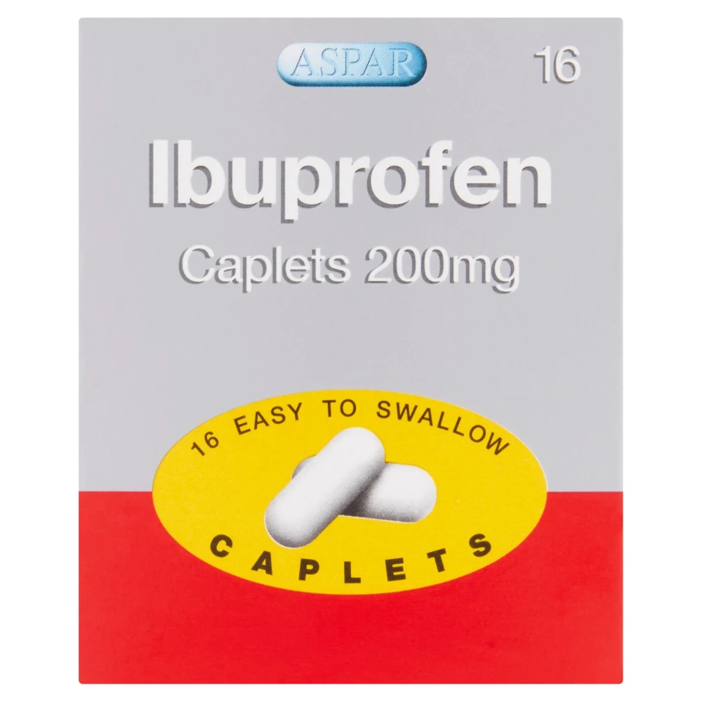 Aspar Ibuprofen Caplets 200mg 16 Caplets
