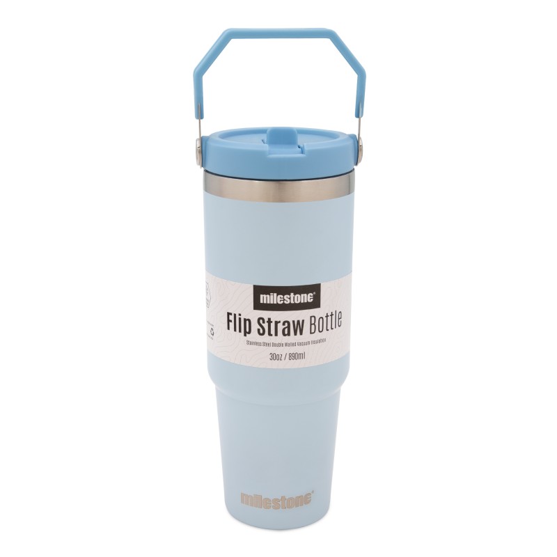 Milestone 30oz Insulated Travel Mug with Flip Straw - Blue