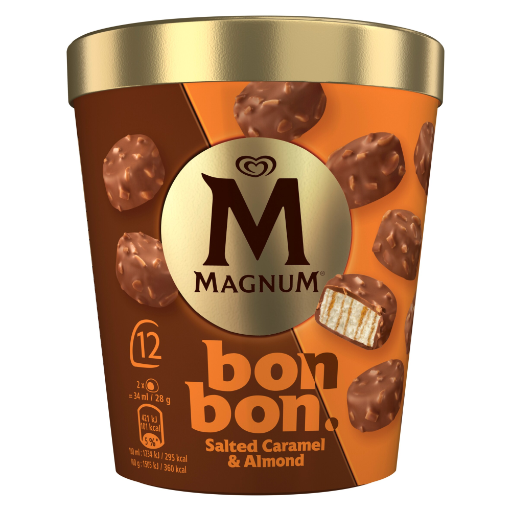 Magnum Bonbons Salted Caramel Almond 12 pack 204ml