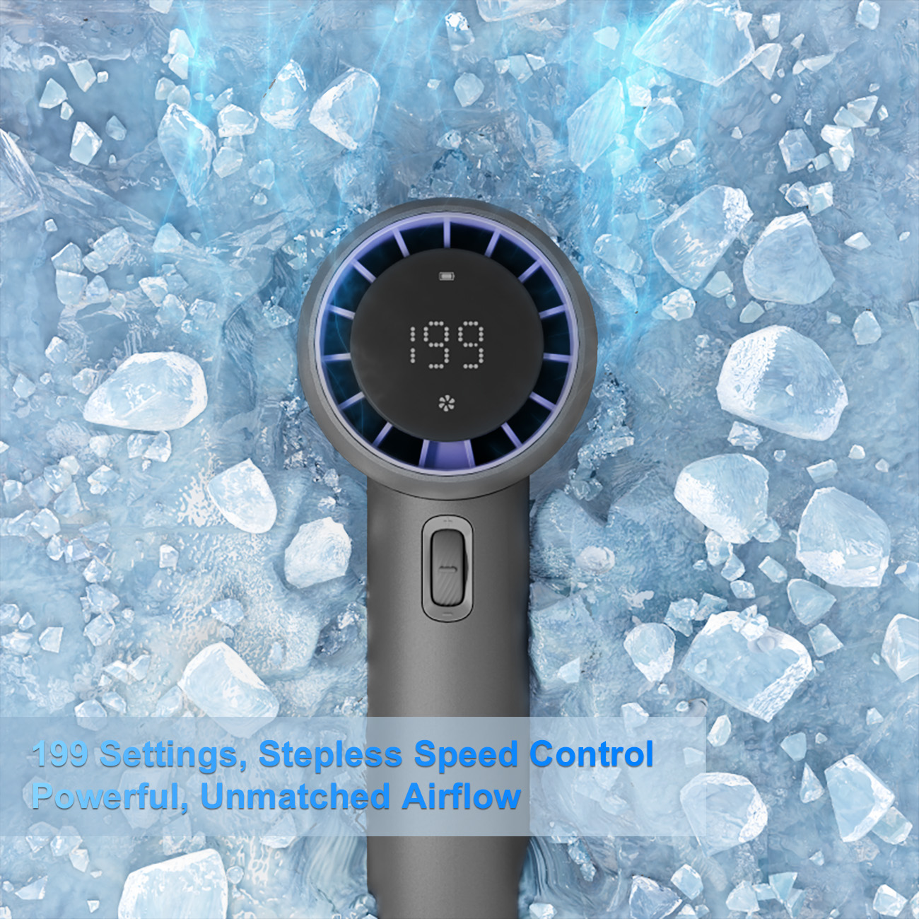 Handheld Fan, 100 Level Flexibly Adjusted, 13 Hrs Max. Working Hours