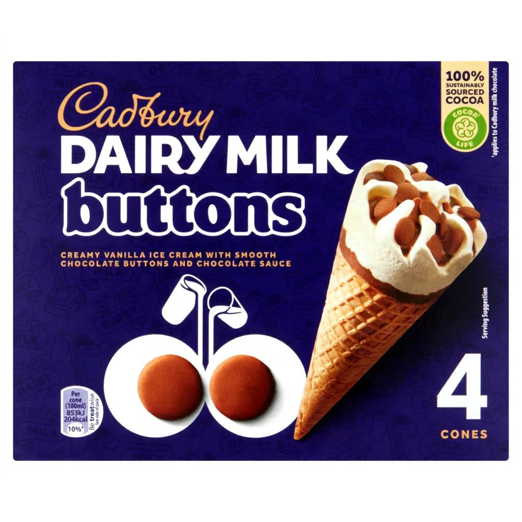 Cadbury Dairy Milk Buttons 4 x 100ml (400ml)
