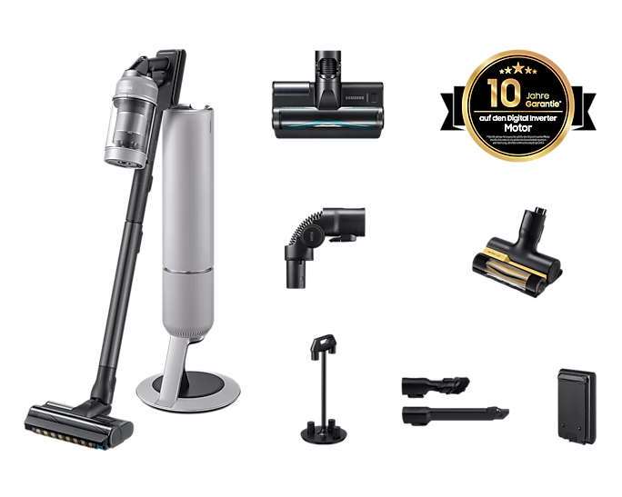 Samsung Bespoke AI Jet PetPRO mit All-in-One Clean Station, 770 W Motorleistung, Pebble Gray VS80F28ELP/WD