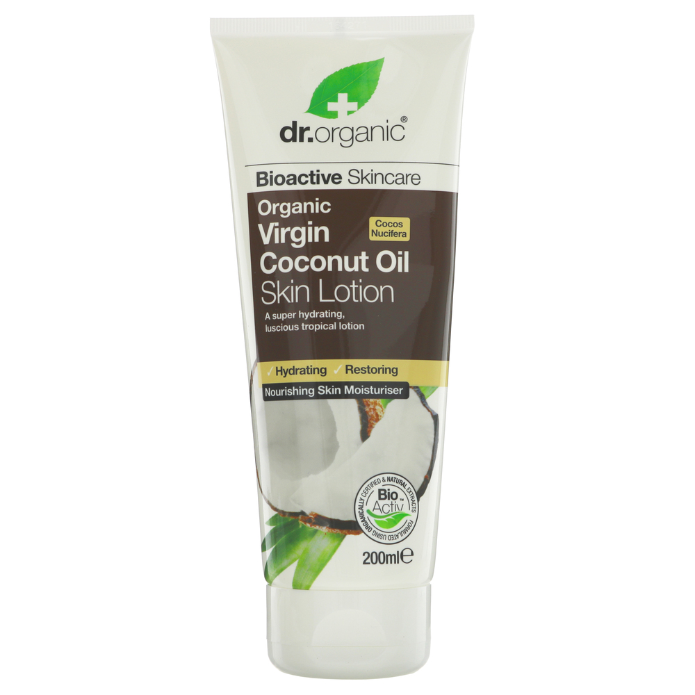dr.organic Organic Virgin Coconut Oil Hydrating, Restoring & Nourishing Skin Lotion 200ml