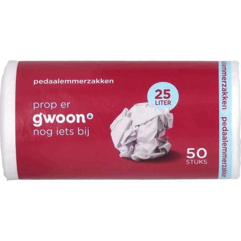 Sac à poubelle Gwoon Pédale 25 Litres Rouleau de 50 pièces 