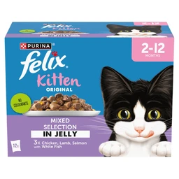 FELIX Original Kitten Mixed Selection in Jelly Wet Cat Food 12x85g