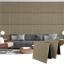 Art3d Faltbares Holz-Akustikpaneel-Set | 2er-Pack 40x60cm Schallabsorption-Paneele zur Wandmontage | Geräuschreduzierung für Homeoffice, Studio, Podcast- und Gaming-Raum (Naturholz)