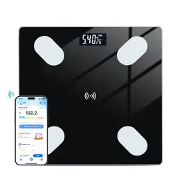 Sparoma ADL-26Black Digital Body Fat Bathroom Scale – Bluetooth Smart Scale with APP Tracking, Multi-User Health Management, 2×AAA Battery Operated (Batteries Not Included), 180kg/400lb Capacity