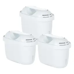 Pack de 3 Filtres à Eau VIVREAL Compatibles avec les Carafes Brita, Filtration Multicouche Éliminant le Chlore, le Calcaire et les Métaux Lourds, Matériau Sécurisé de Qualité Alimentaire, Design à Double Canal, Efficace et Écologique F002