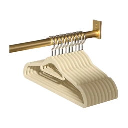 20pack Basics Slim Velvet Non-Slip Suit Hangers, Beige
