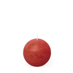 Spaas Ball Candle Rustic Unscented Red D:8xH:8cm